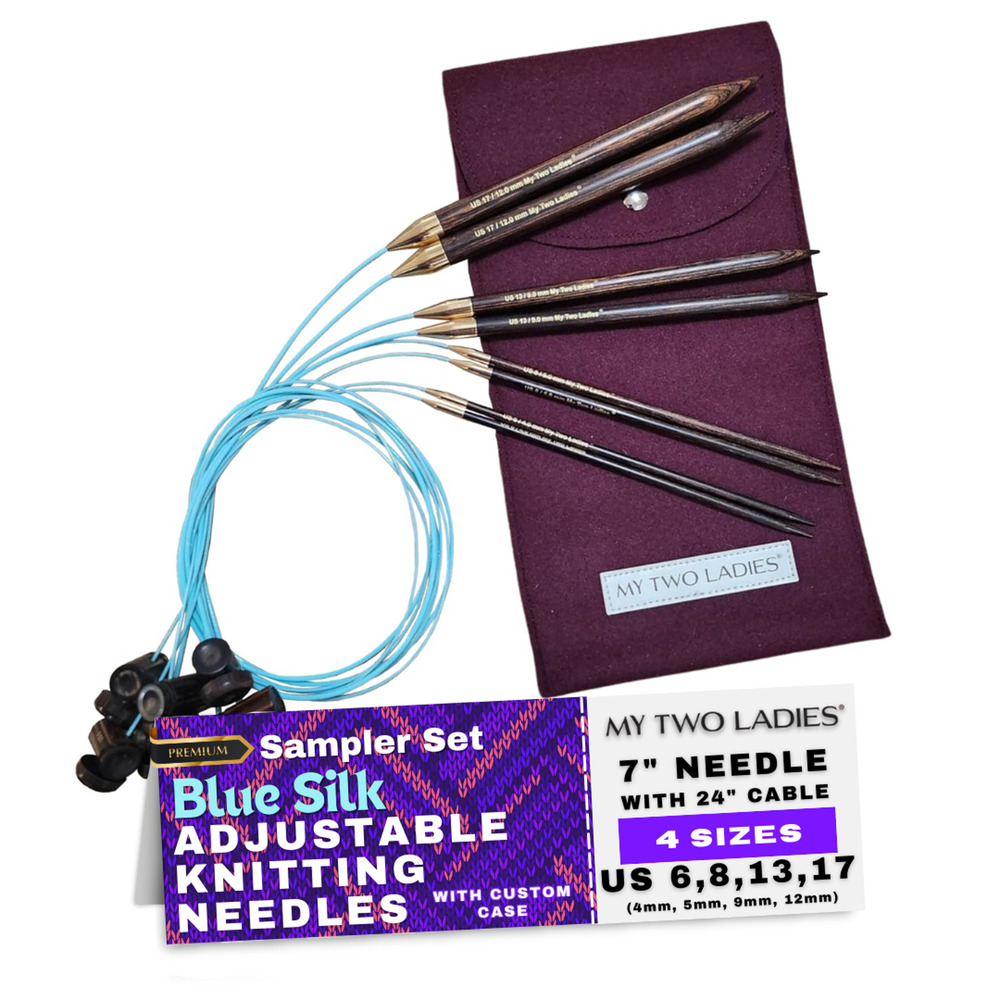 Blue Silk | Sampler Set |4 Sizes | US6, US8, US13, US17 | w/custom case